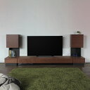 商品名 RY テレビ台 180cm テレビボード キャビネット3点セットカラー ブラウン ウォールナット サイズ 総幅 260 奥行45 cm生産国 国産 日本製主素材 無垢材 天然木シート北欧ローボード 収納付き 国産テレビ台 完成品 180センチ 壁面収納