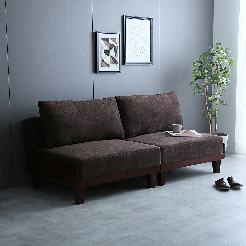商品名 STL-SB ソファベッド リクライニングソファベッドカラー グレー ブラウンサイズ 幅178×奥行87.5×高さ77cm(座面高36cm)主素材 ウレタン Sバネカウチソファ 北欧 モダン おしゃれシンプル SOFA ベンチソファー [2]