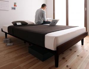 北欧デザインベッド 国産カバーポケットコイルマットレス付き フルレイアウト シン...