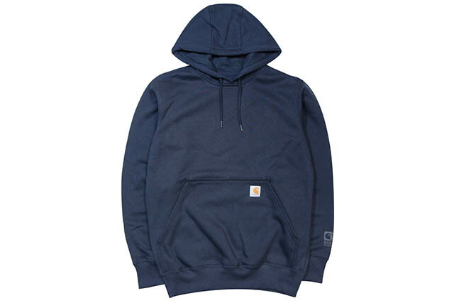 Carhartt RAIN DEFENDER LOOSE FIT HEAVYWEIGHT SWEATSHIRT (100615:472/NEW NAVY)カーハート/プルオーバーフーディー/レインディフェンダー/メンズ/レディース/ビッグシルエット/シンプル/ニューネイビー