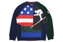 POLO RALPH LAUREN DOWNHILL SKIER DOUBLE-KNIT GRAPHIC SWEATSHIRT (710717625001:NEWPORT NAVY/HUNT CLUB GREEN)ポロラルフローレン/クルーネックスウェット/ニューポートネイビー×ハントクラブグリーン