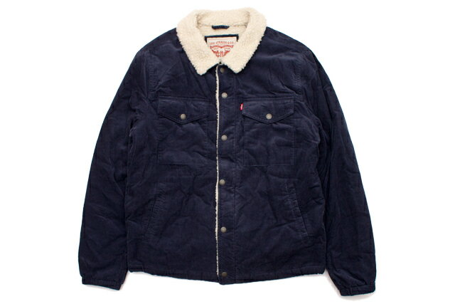 LEVI'S CORDUROY SHERPA LINED TRUCKER JACKET (LM8RC530:NAVY)リーバイス/シェルパトラッカージャケット