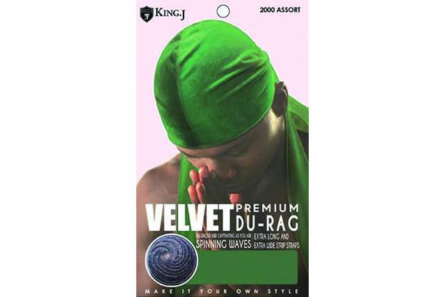 KING. J PREMIUM VELVET DU-RAG (#2001:BLACK) プレミアムベルベットドゥーラグ/ドゥーラグ/スポーツ/ライフスタイル/ブラック
