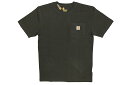 カーハート Tシャツ メンズ Carhartt LOOSE FIT HEAVYWEIGHT SHORT-SLEEVE POCKET T-SHIRT (K87/306:PEAT)カーハート/ショートスリーブTシャツ/ポケットTシャツ/メンズ/レディース/ビッグシルエット/シンプル/ピートオリーブ