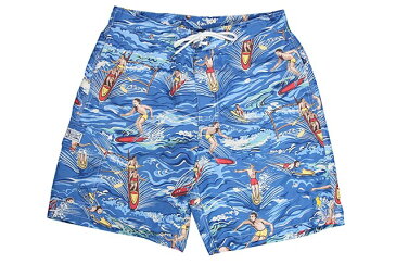 POLO RALPH LAUREN HAWAIIAN SURFER KAILUA SWIM SHORTS(710692872001/BLUE)ポロラルフローレン/スイムショーツ/ブルー