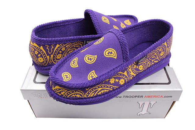 TROOPER HOUSE SHOES (KS-002:PURPLE/YELLOW)トゥルーパー/アメリカ/USA/ハウスシューズ/スリッパ/サンダル/部屋履き/バンダナ/ペイズリー/パープル×イエロー