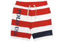 POLO RALPH LAUREN STRIPED FRENCH TERRY SHORT (710743906001:RL 2000 RED MULTI)ポロラルフローレン/フレンチテリーショーツ/レッドマルチ