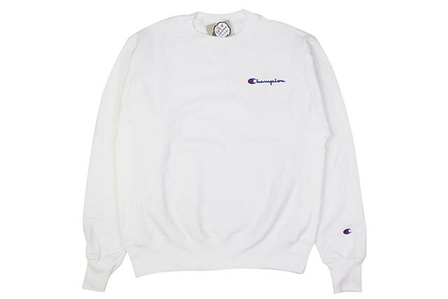 CHAMPION REVERSE WEAVE EMBROIDERED LOGO CREW SWEAT (WHITE)`sI/N?lbNXEFbg/zCg