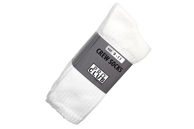 PRO CLUB 3PAIR HEAVYWEIGHT CREW SOCKS (WHITE) 183CRプロクラブ/アメリカ/USA/ヘビーウェイト/ソックス/インナーウェア/メンズ/シンプル/プレーン/ベストセラー/定番/分厚い/丈夫/靴下/3枚パック/ホワイト