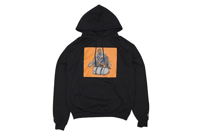 CLASSIC MATERIAL NY CONWAY COLAB "OMAR'S COMING" CHMPION HOODIE (BLACK)クラシックマテリアルニューヨーク/フーディー/ブラック