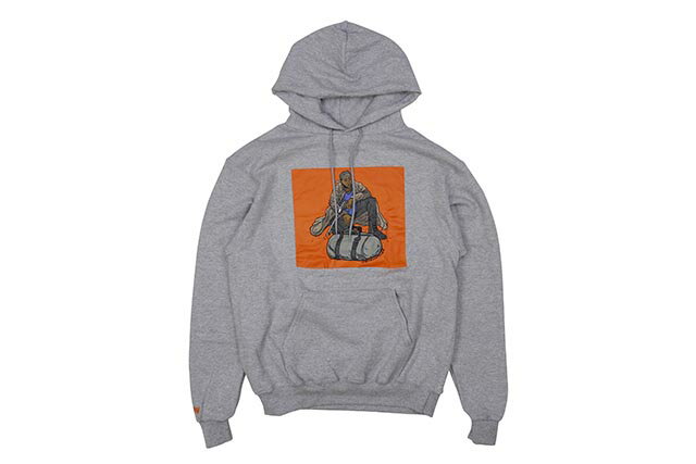CLASSIC MATERIAL NY CONWAY COLAB "OMAR'S COMING" CHMPION HOODIE (GREY)クラシックマテリアルニューヨーク/フーディー/グレイ