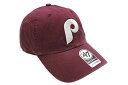 '47 PHILADELPHIA PHILLIES COOPERSTOWN '47 CLEAN UP CAP (CARDINAL)フォーティーセブン/アジャスターキャップ/フィラデルフィアフィリーズ/メンズ/レディース/シンプル/男女兼用/サイズ調節