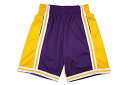 MITCHELL NESS SWINGMAN MESH SHORTS (LOS ANGELES LAKERS/ROAD/1984-85/PURPLE) SMSHGS18235ミッチェル ネス/バスケットボールショーツ/ロサンゼルスレイカーズ/パープル イエロー