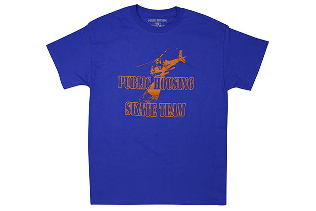 PUBLIC HOUSING SKATE TEAM HELICOPTER T-SHIRT (ROYAL BLUE)パブリックハウジングスケートチーム/ショートスリーブティー/ロイヤルブルー