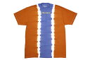 PLEASURES GUM LOGO SPLIT DYE T-SHIRT (ORANGE/BLUE)プレジャーズ/ショートスリーブティーシャツ/オレンジ ブルー