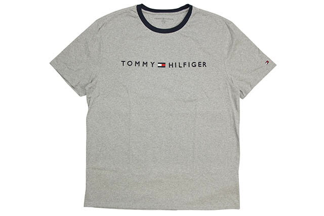 TOMMY HILFIGER LOGO RINGER T-SHIRTトミーヒルフィガー/ショートスリーブティーシャツ/グレー