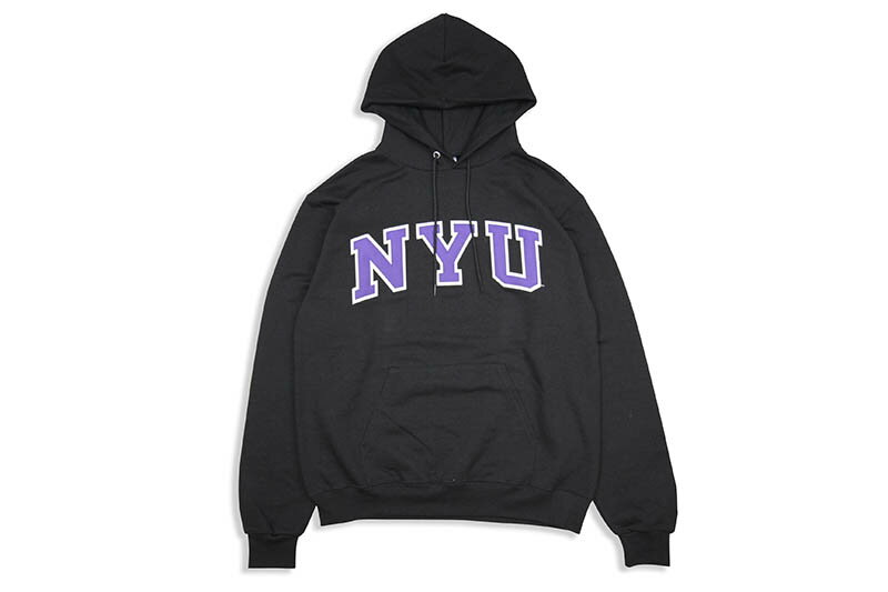 チャンピオン パーカー メンズ CHAMPION NYU SATIN HOODED SWEATSHIRT (BLACK)チャンピオン/フーデッド/ブラック