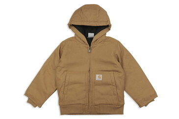 Carhartt FLANNEL QUILT LINED ACTIVE JACKET (CP8545 D15/210:CARHARTT BROWN)(KIDS)カーハート/ジップジャケット/カーハートブラウン