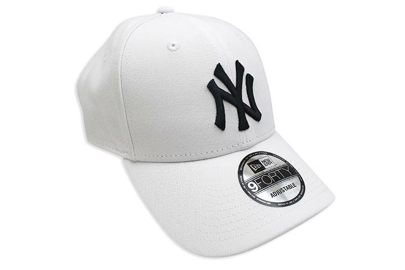 乐天商城 - NEW ERA NEW YORK YANKEES 9FORTY VELCRO STRAP CAP (WHITE/BLACK) 13562119 14525008ニューエラ/ツイルキャップ/ホワイト/ブラック
