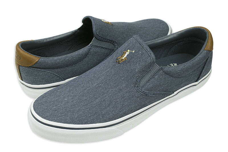 ポロ ラルフローレン スニーカー メンズ POLO RALPH LAUREN THOMPSON SLIP-ON CANVAS SNEAKER (816729964002:NEWPORT NAVY)ポロラルフローレン/スニーカー/ニューポートネイビー