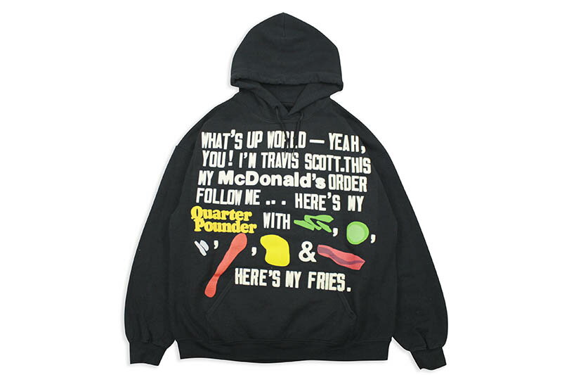 Travis Scott x McDonald's CPFM 4 CJ SCRIPT HOODIE (BLACK)トラヴィススコット/プルオーバーフーディー/ブラック