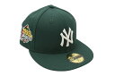 NEW ERA NEW YORK YANKEES 59FIFTY FITTED CAP (1999 WORLD SERIES SIDE PATCH/PINK UNDER VISOR/DARK GREEN)ニューエラ/フィッテッドキャップ/MLB/ニューヨークヤンキース/ダークグリーン/ツバ裏ピンク