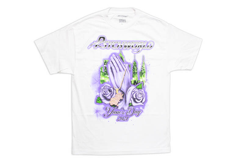 #YAMSDAY2021 PSYCHWORLD PRAY YAMS T-SHIRT (WHITE)ショートスリーブティーシャツ/ホワイト/ASAP YAMS/ASAP MOB/ASAP ROCKY/ASAP FERG/ASAP NAST/ASAP TYY/ASAP ILLZ/ASAP TWELVYY/ASAP BARI/ASAP ANT/ASAP JOSH