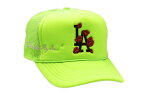 LA ROPA TO LIVE AND FLY IN LA TRUCKER HAT (LIME GREEN)ラロパ/メッシュキャップ/ライムグリーン
