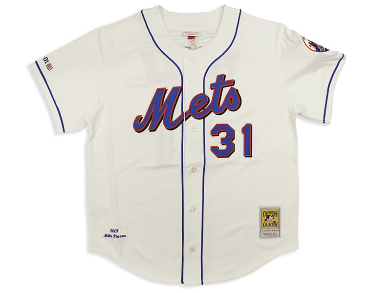 MITCHELL & NESS AUTHENTIC JERSEY (NEW YORK METS/HOME/MIKE PIAZZA/#31/2001:WHITE) 7229A417K01MPIA2ミッチェル&ネス/ベースボールシャツ/ニューヨークメッツ/ホワイト