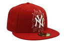 NEW ERA NEW YORK YANKEES 59FIFTY FITTED CAP (FIRE PATTERN STITCH/GRAY UNDER VISO...