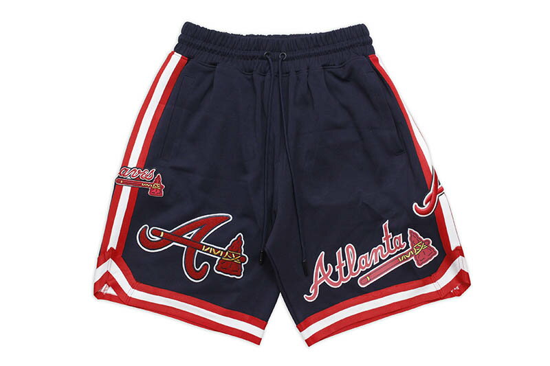 PRO STANDARD ATLANTA BRAVES TEAM SHORTS (LAB331547:MIDNIGHT NAVY)プロスタンダード/アトランタブレーブス/ワッペン/コットンショーツ/ミッドナイトネイビー