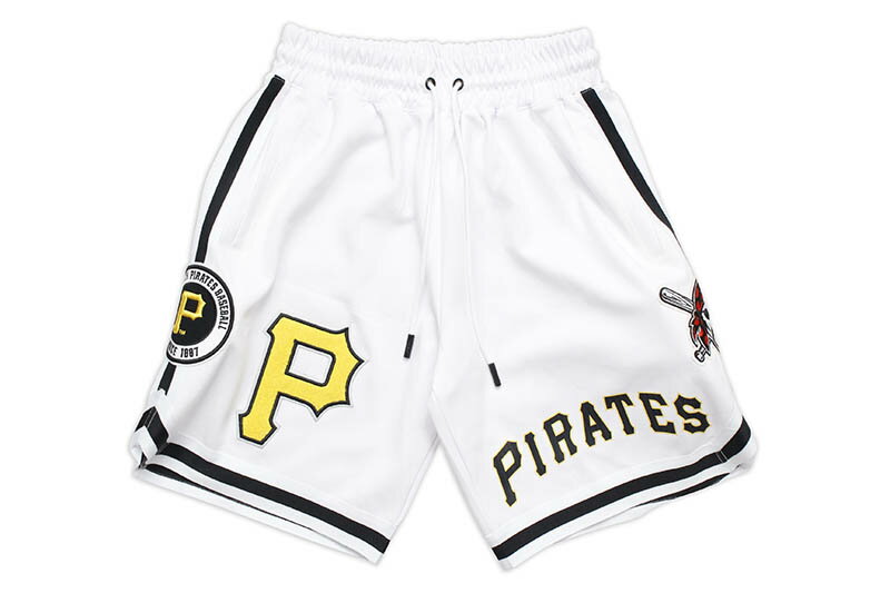 Cotton Pants - PRO STANDARD PITTSBURGH PIRATES TEAM SHORTS (LPP331848:WHITE)プロスタンダード/ピッツバーグパイレーツ/ワッペン/コットンショーツ/ホワイト