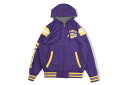 STARTER LOS ANGELES LAKERS REVERSIBLE HOODED BOMBER JACKET (LA130252:PURPLE/CHARCOAL GRAY)スターター/リバーシブルフーデッドボンバージャケット/ロサンゼルスレイカーズ