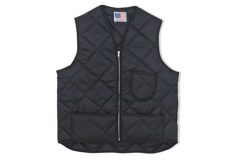 SNAP 039 N 039 WEAR QUILTED NYLON VEST WITH KIDNEY FLAP ( 300:BLACK)スナップンウエアー/キルテッドナイロンベスト/ブラック