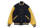 GAME SPORTSWEAR WOOL LEATHER VARSITY JACKET (5000/404:DARK NAVY/GOLD)ゲームスポーツウェア/ウールレザーバーシティージャケット/ダークネイビー×ゴールド