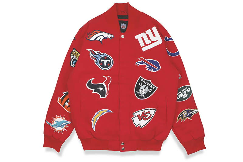 楽天GROW AROUND グロウアラウンドG-III SPORTS NFL PATCH JACKET （LA10R646:RED/AOP）ジースリースポーツ/パッチジャケット/レッド