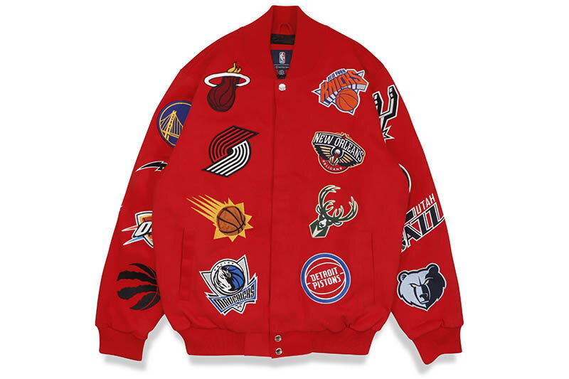 楽天GROW AROUND グロウアラウンドG-III SPORTS NBA PATCH JACKET （LA13R646:RED/AOP）ジースリースポーツ/パッチジャケット/レッド