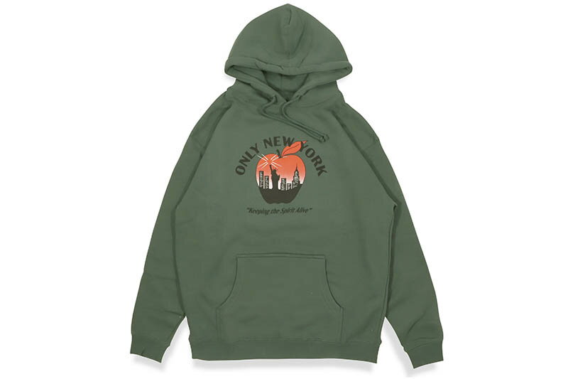 Rakuten - ONLY NY NY SPIRIT HOODIE (ALPINE GREEN)オンリーニューヨーク/プルオーバーフーディー/グリーン