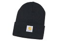 Carhartt ACRYLIC WATCH HAT/KNIT CAP/BEANIE (A18-BLK:BLACK)カーハート/アメリカ/USA/ニットキャップ/ビーニー/ワンポイントロゴ/定番/クラシック/シンプル/メンズ/レディース/ユニセックス/ブラック