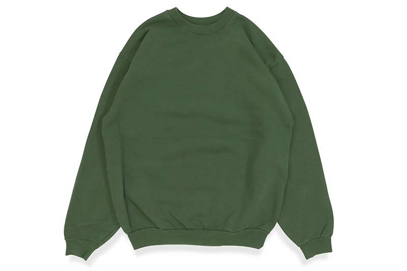 LOS ANGELES APPAREL GARMENT DYE HEAVY FLEECE PULLOVER CREWNECK SWEATSHIRT (HF-07GD:IVY)ロサンゼルスアパレル/クルーネックスウェット/グリーン