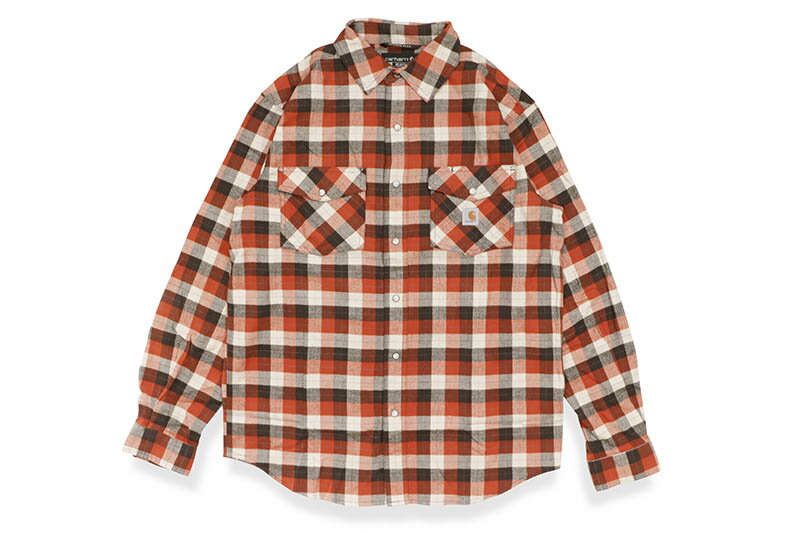 楽天GROW AROUND グロウアラウンドCarhartt RELAXED FIT MIDWEIGHT L/S SNAP FRONT PLAID SHIRT （104914/Q14:JASPER）カーハート/ロングスリーブシャツ/ジャスパー