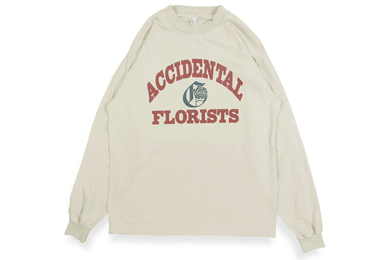 GANGSTERS BUY FLOWERS ACCIDENTAL FLORISTS L/S T-SHIRT (CREAM)ギャングスタバイフラワーズ/ロングスリーブティーシャツ/クリーム