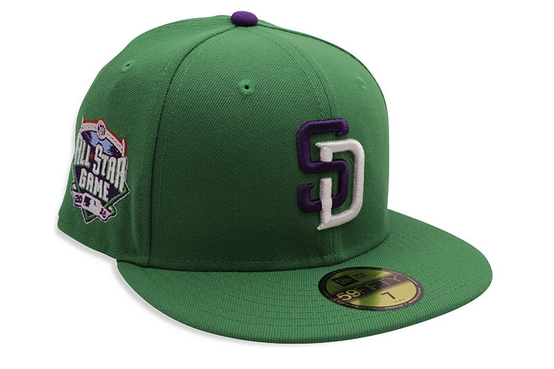 NEW ERA SAN DIEGO PADRES 59FIFTY FITTED CAP 2016 ALL-STAR GAME CUSTOM SIDE PATCH/DARK PURPLE UNDER VISOR/BRILLIANT GREEN ニューエラ/フィッテッドキャップ/MLB/サンディエゴパドレス/…