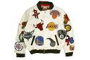 JEFF HAMILTON NBA COLLAGE WOOL & LEATHER JACKET NBA-101 (WHITE)WFtn~g/Gkr[G[/zCg