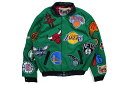 JEFF HAMILTON NBA COLLAGE WOOL LEATHER JACKET NBA-101 (GREEN)ジェフハミルトン/エヌビーエー/グリーン