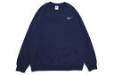 NIKE CLUB FLEECE PULLOVER CREW (CJ1614-419/NAVY)ナイキ/クルーネックスウェット/トレーナー/アメリカ/USA企画/海外限定/スウォッシュロゴ/ワンポイントロゴ/シンプル/メンズ/大きいサイズ/ネイビー