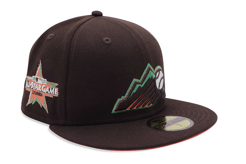 NEW ERA COLORADO ROCKIES 59FIFTY FITTED CAP (2021 WORLD SERIES CUSTOM SIDE PATCH/ORANGE UNDER VISOR/BURNT WOOD)ニューエラ/フィッテッドキャップ/MLB/コロラドロッキーズ/ツバ裏オレンジ/バーントウッド