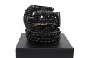 LUXE INTERNATIONAL PREMIUM STUDDED RHINESTONE BELT (5:BLACK/BLACK)OW C^[iVi/xg/ubN