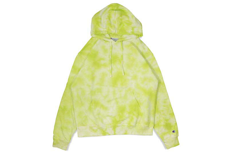 楽天GROW AROUND グロウアラウンドCHAMPION CRUSH DYE FLEECE HOODIE （S63296-AO1J:CRUSH DYE SWEET GREEN）チャンピオン/プルオーバーフーディー/タイダイ/グリーン