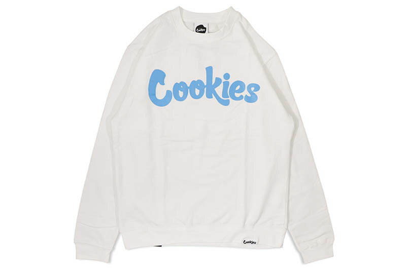 COOKIES OORIGINAL LOGO CREWNECKS (WHITE/COOKIES BLUE) 1564T6663 CM232CFP01クッキーズ/クルーネックスウェット/ホワイトブルー